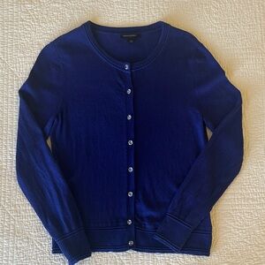 Banana Republic Navy Crewneck Cobalt Blue Cardigan Button-down Sweater size M